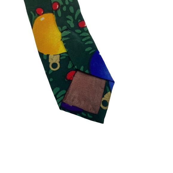 Lillian Vernon Christmas Ornaments Holly Vintage Novelty Necktie 100% Silk - Picture 7 of 7